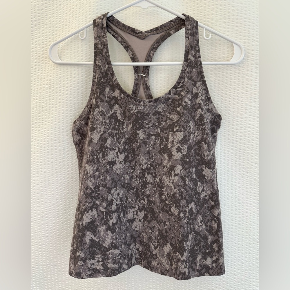 Lululemon Cool Racerback Tank Top Hideaway Camo Lunar Rock Size: 4